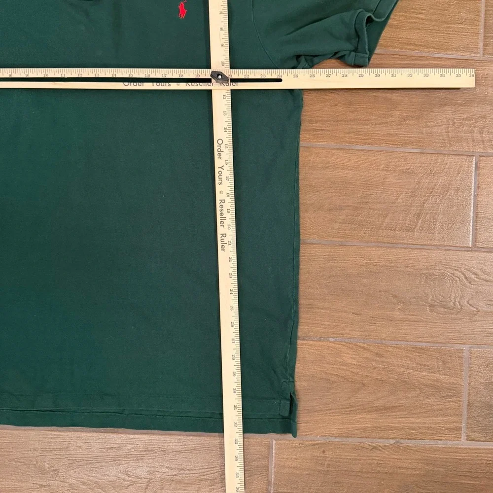 Polo Ralph Lauren Mens Green Cotton Pique Short Sleeve Polo Shirt XL